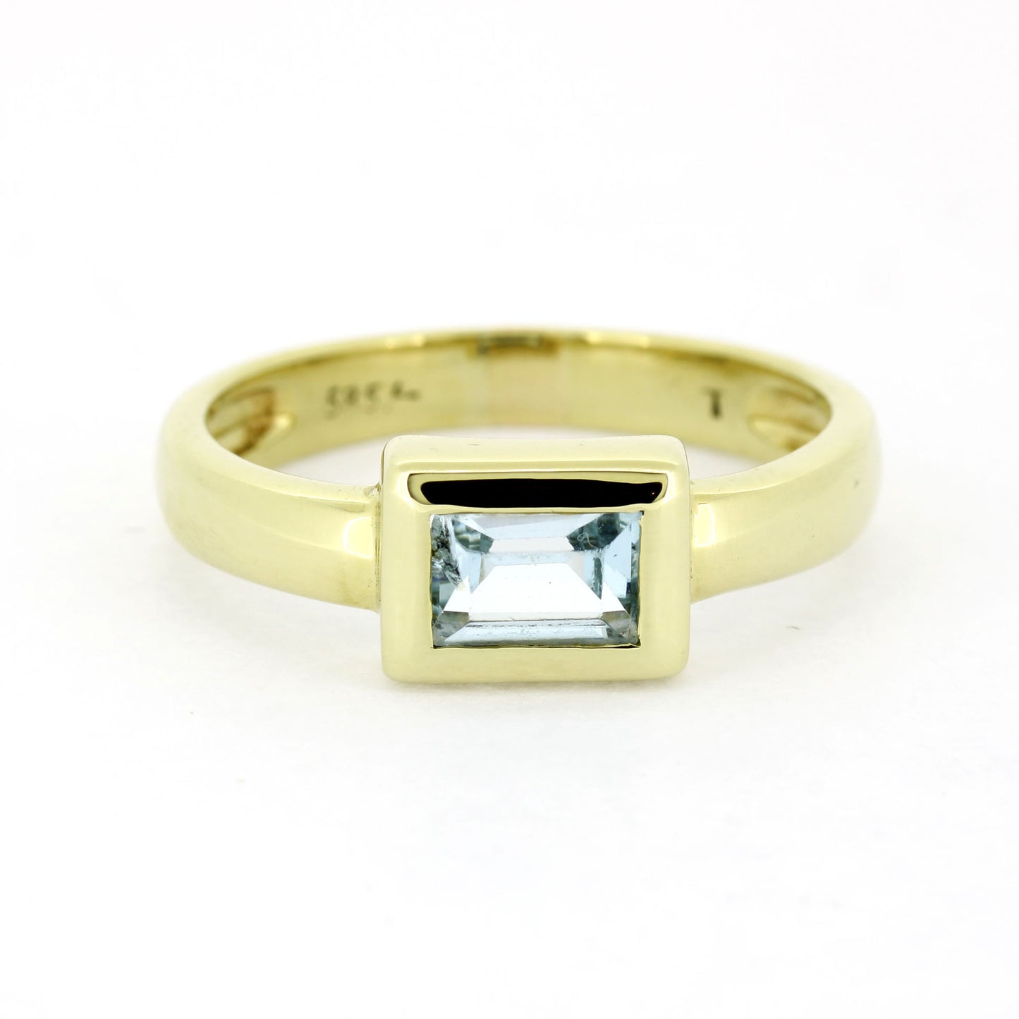 Ring 585 Gold 14 Kt Gelbgold Blautopas - Wert 370,-