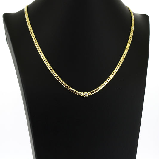 Collier 585 Gold 14 kt - Brillant 0,08ct G/VS - 42 cm lang - Wert 2900,-