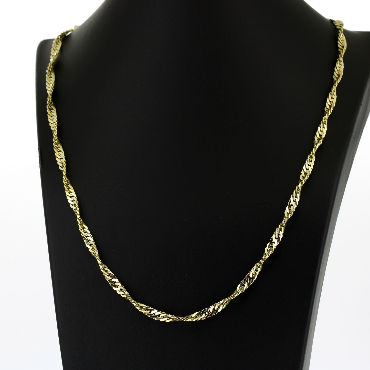 Kette 585 Gold 14 kt Gelbgold gedreht - 55 cm lang - Wert 3830,-