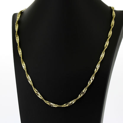 Kette 585 Gold 14 kt Gelbgold gedreht - 55 cm lang - Wert 3830,-