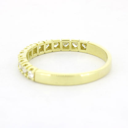 Halb Memoire Ring 585 Gold 14 Kt Gelbgold - Brillanten 0,40 ct WSI - Wert 1240,-