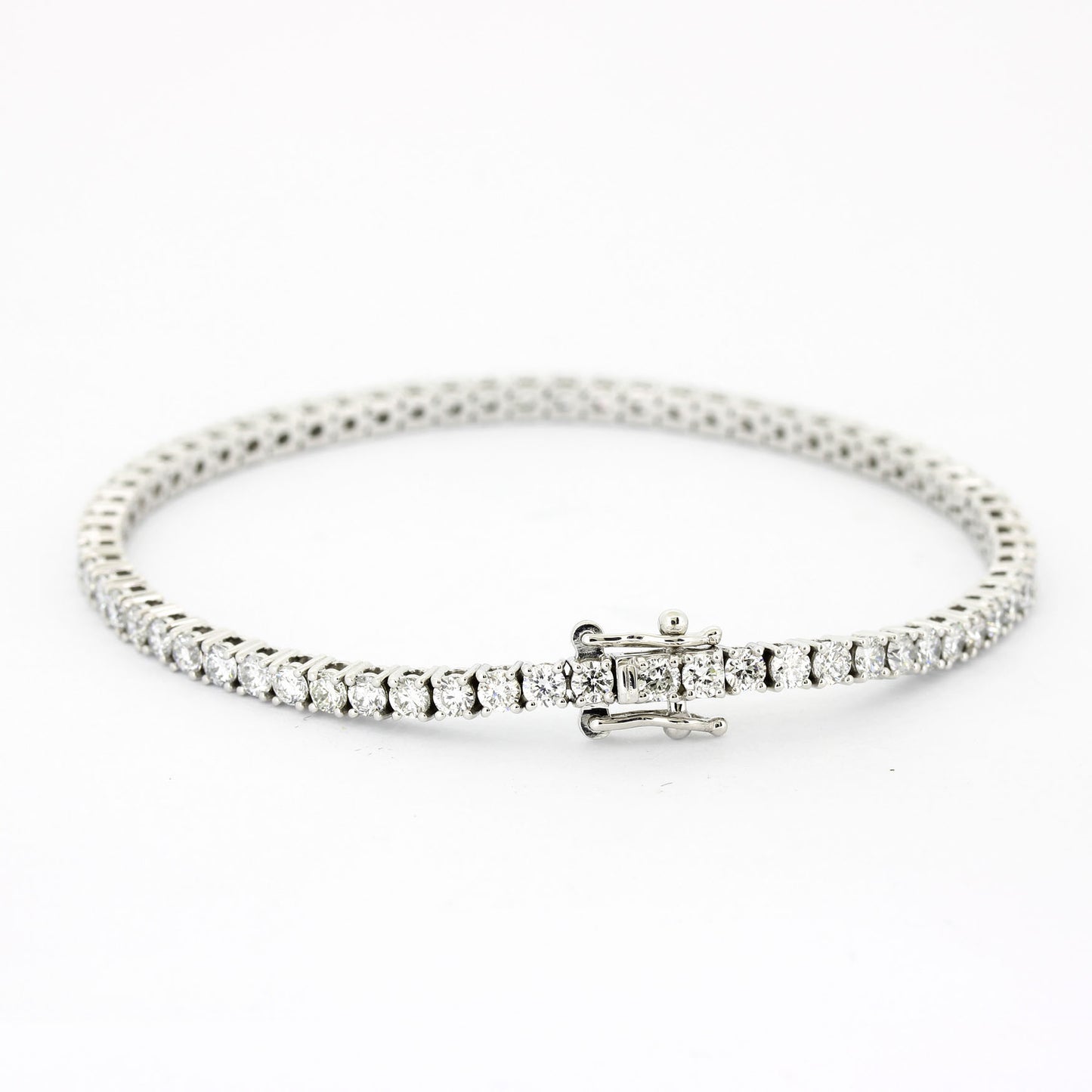 Tennisarmband 585 Gold 14K Weißgold - Brillanten ca. 4,0 ct E VS1 CVD