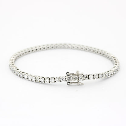 Tennisarmband 585 Gold 14K Weißgold - Brillanten ca. 4,0 ct E VS1 CVD