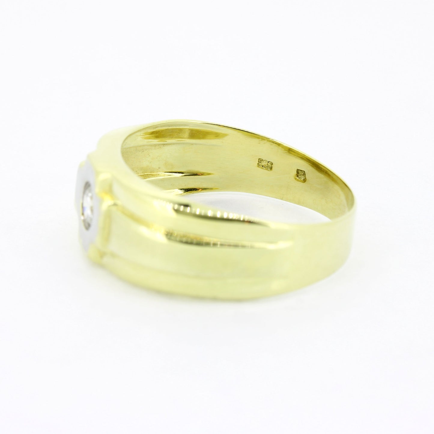 Ring 585 Gold 14 Karat Bicolor Zirkonia Gr. 61