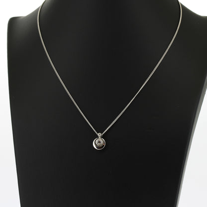 Kette Brillant Anhänger 585 Gold 14 kt Weißgold - 38 cm lang - Wert 780,-