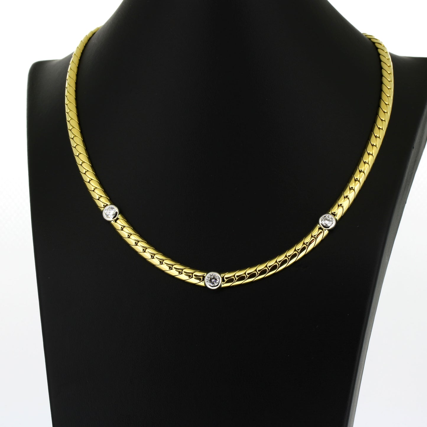 Collier 750 Gold 18 kt - Brillanten ca. 1,0 ct TW/VS - 42 cm - Wert 12800,-