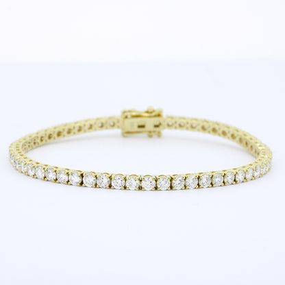 Tennisarmband 585 Gold 14 Kt Gelbgold - Brillanten 5,80 ct CVD Labordiamanten