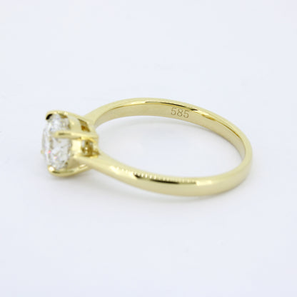 Ring 585 Gold 14 Kt - 1,04 ct CVD Diamant E/VS1 – Neu – IGI Zertifikat