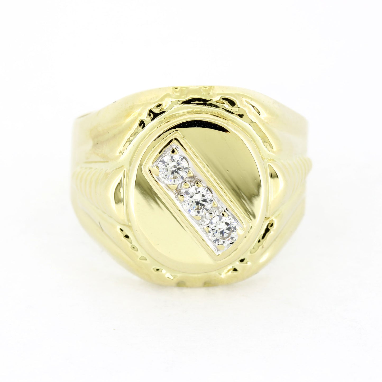 Siegelring 585 Gold - 14 Kt Gelbgold - Zirkonia - Wert 840,-