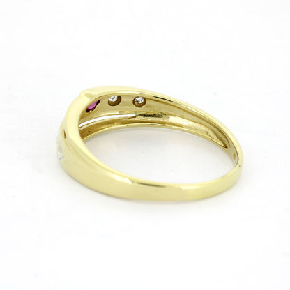 Ring 585 Gold 14 Kt Gelbgold – Diamanten Rubine - Wert 600,-