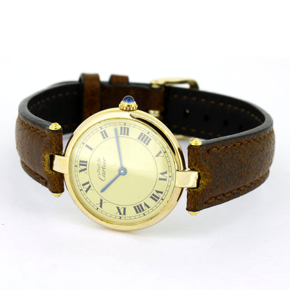 Cartier Must Vendôme Armbanduhr 590004 - Silber vergoldet - Quarz