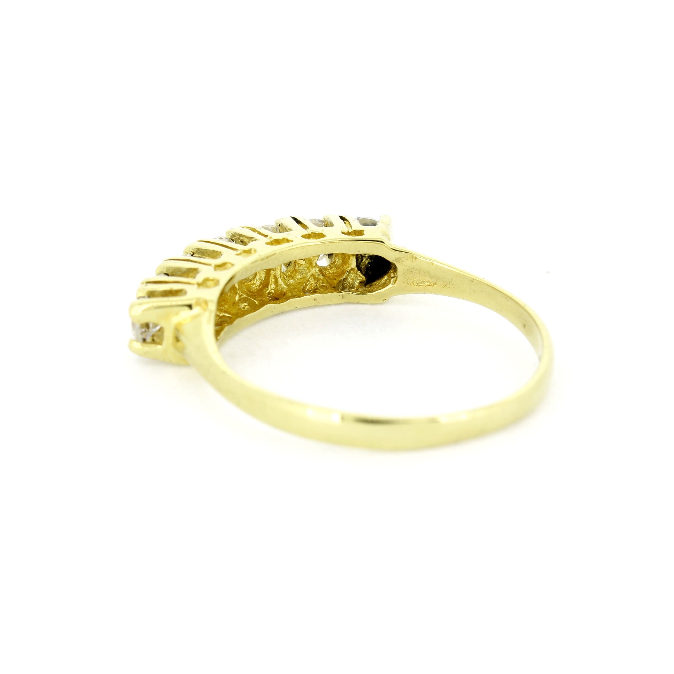 Outlets 585 gelb Gold Ring mit 5 Steine Ring gestempelt