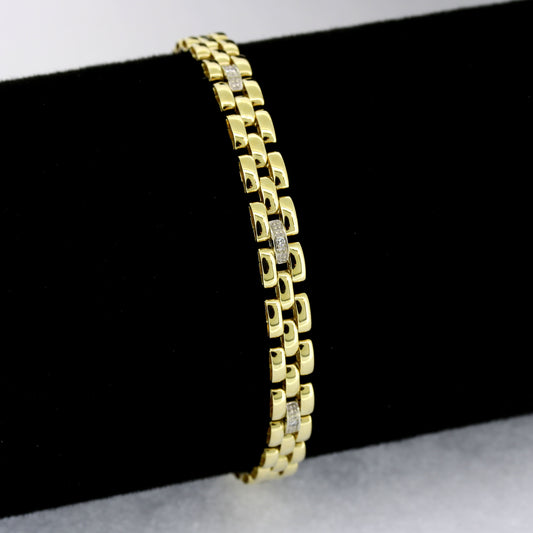 Armband 585 Gold 14 Kt mit Diamanten - Länge: 19,5 cm - Wert 1220,-