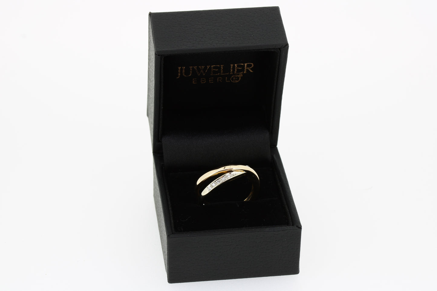 Ring 585 Gold 14 Karat Bicolor Diamanten 0,10 ct Gr. 56