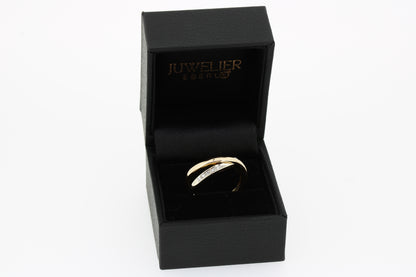 Ring 585 Gold 14 Karat Bicolor Diamanten 0,10 ct Gr. 56