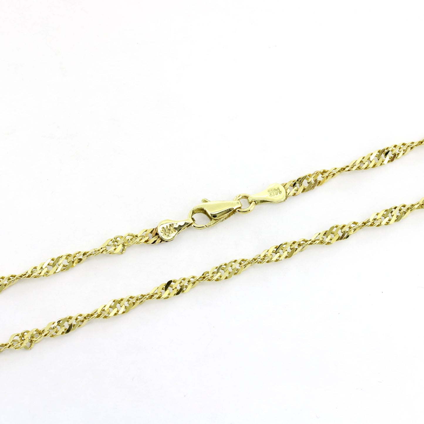 Kette 585 Gold 14 kt Gelbgold gedreht - 45 cm lang - Wert 1260,-