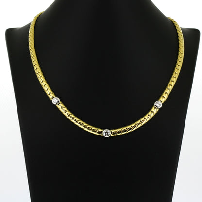 Collier 750 Gold 18 kt - Brillant 1,0 ct TW/VS - 42 cm lang - Wert 12800,-