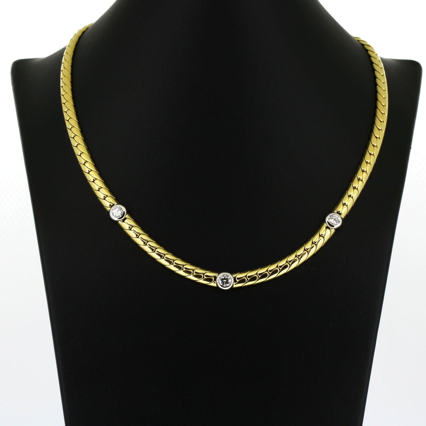 Collier 750 Gold 18 kt - Brillanten ca. 1,0 ct TW/VS - 42 cm - Wert 12800,-