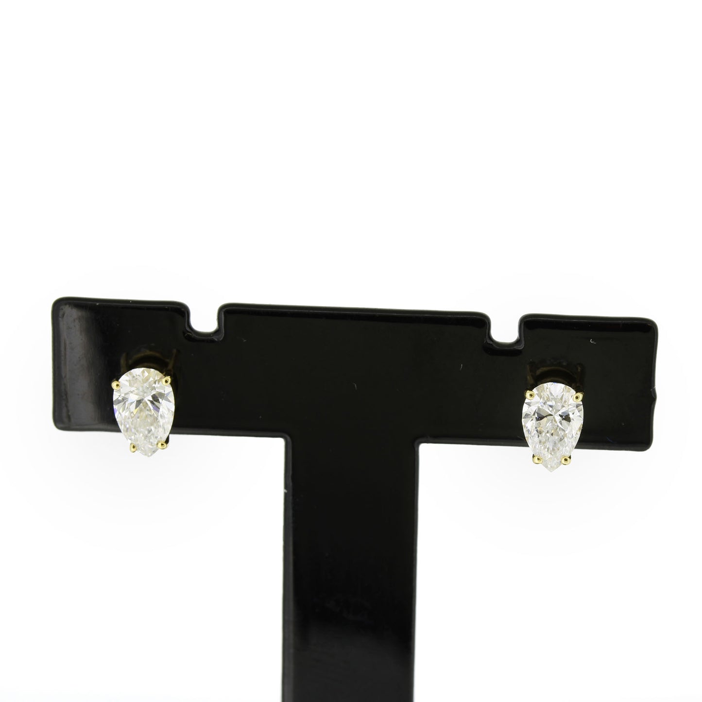 Ohrringe Stecker 585 Gold 14 kt - tropfen Diamant ca. 1,0 ct - Pear cut