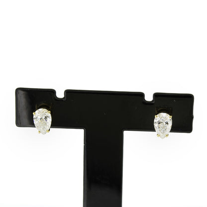Ohrringe Stecker 585 Gold 14 kt - tropfen Diamant ca. 1,0 ct - Pear cut