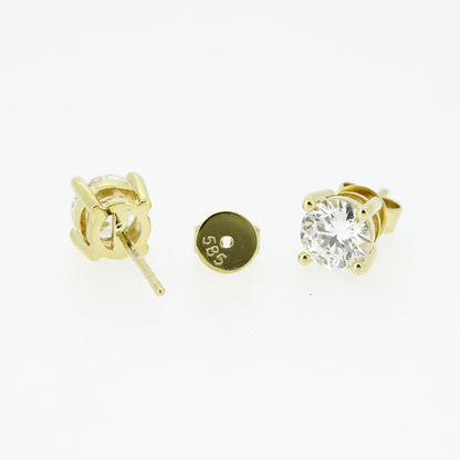 Ohrringe 585 Gold 14 Kt Gelbgold – Brillanten ca. 1,40 ct F/VS CVD