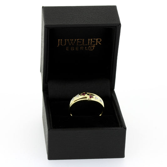 Ring 585 Gold 14 Kt Gelbgold – Diamanten Rubine - Wert 600,-