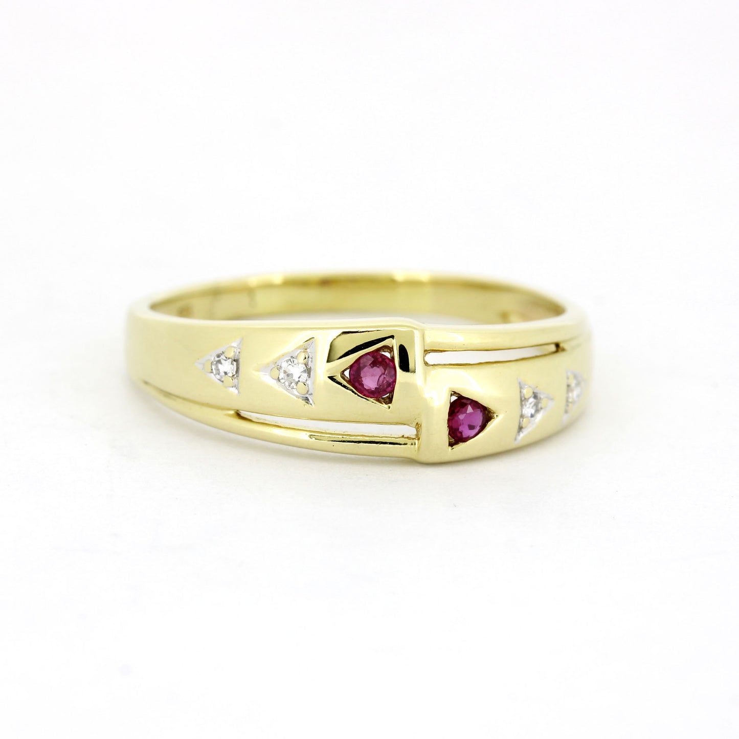 Ring 585 Gold 14 Kt Gelbgold – Diamanten Rubine - Wert 600,-