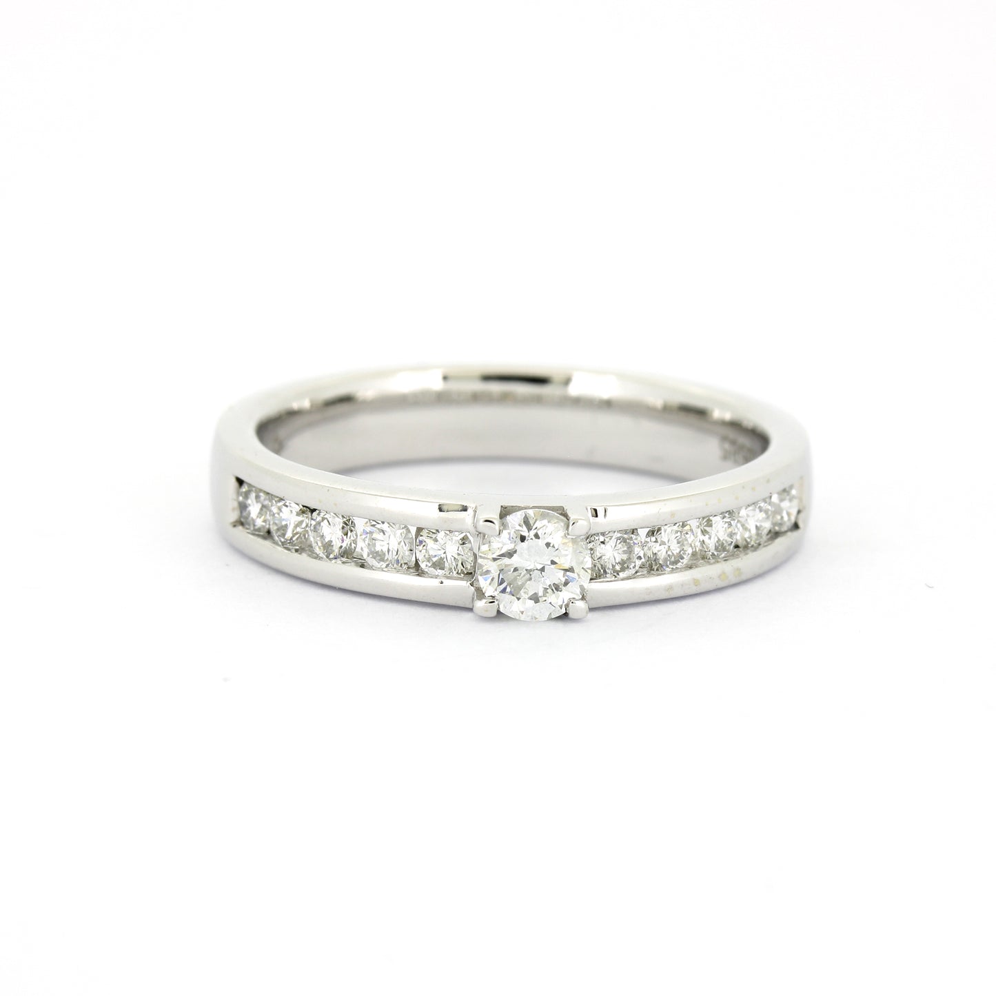 Ring 585 Gold 14 kt Weißgold - 0,80 ct Brillanten W/SI - Wert 2400,-