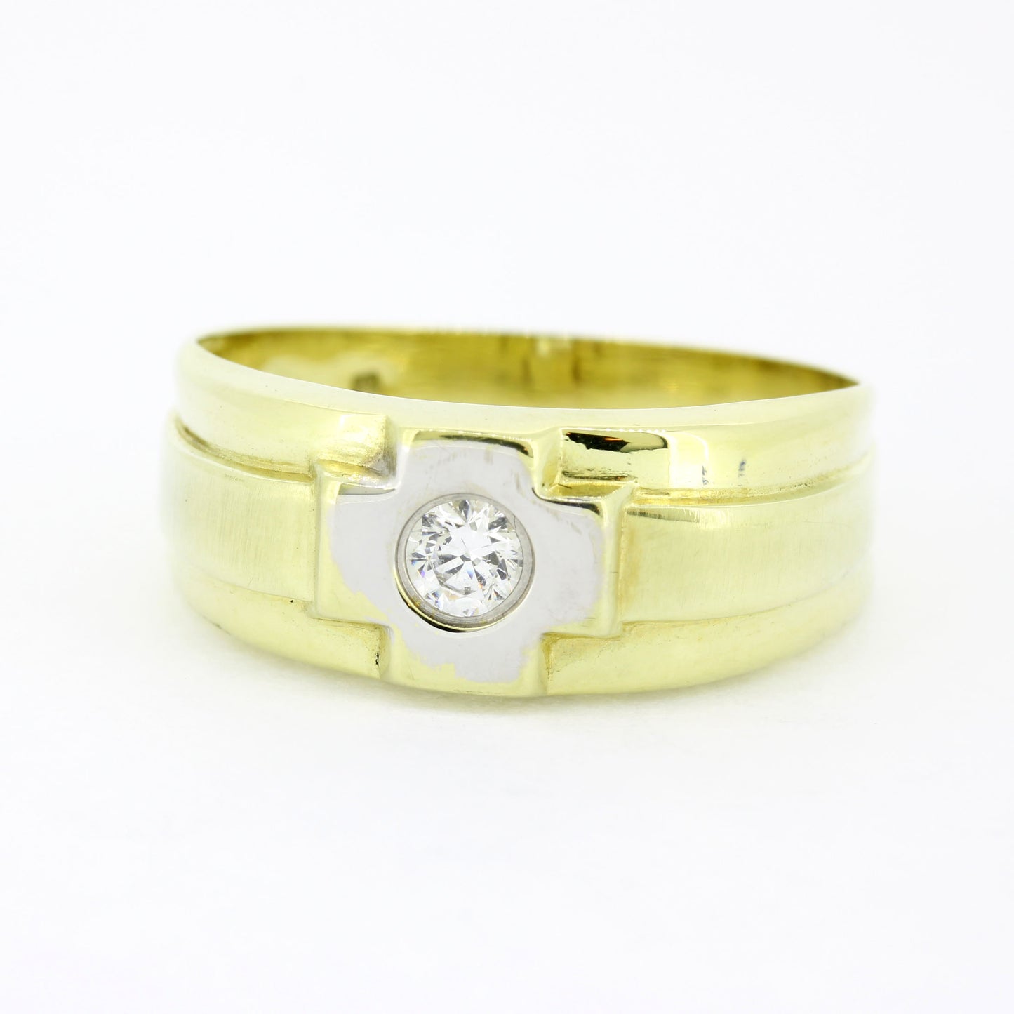 Ring 585 Gold 14 Karat Bicolor Zirkonia Gr. 61