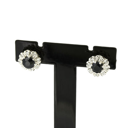 Ohrring 585 Gold 14 kt Saphir Diamanten Weißgold - Wert 750,-