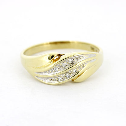 Ring 585 Gold 14 Kt Gelbgold und Weißgold - Diamanten - Wert 680,-