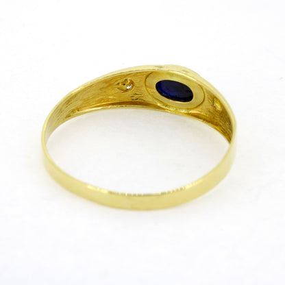 Ring 750 Gold 18 Karat Gelbgold Saphir, Diamanten Gr. 62 - Wert 620,-