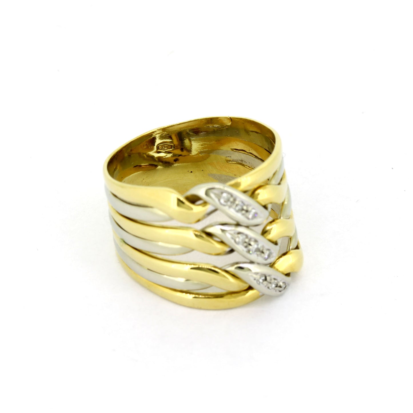 Ring 750 Gold 18 Kt tricolor - mit Diamanten - Wert 1300,-