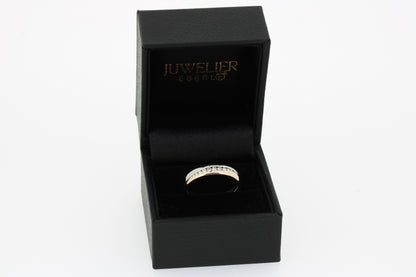 Ring 585 Gold 14 Karat Bicolor Brillanten 0,20 ct Gr. 53