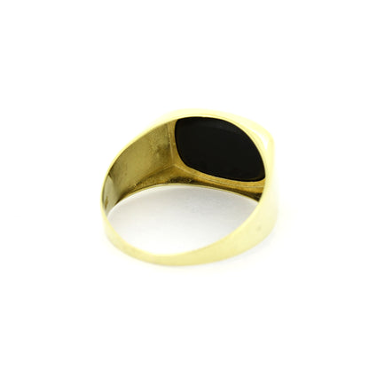 Ring 333 Gold Siegelring 8 Kt Gelbgold - Onyx - Wert 340,-