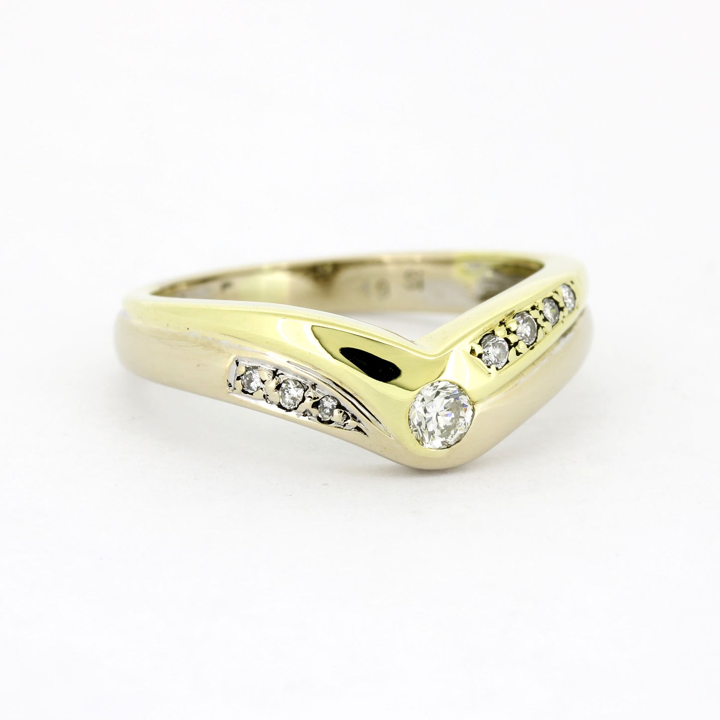 Ring 585 Gold 14 kt bicolor - 0,12 ct Brillanten W/SI - Wert 750,-