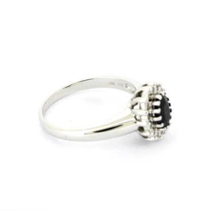 Ring 585 Gold 14 kt Weißgold - Saphir Diamanten - Wert 790,-