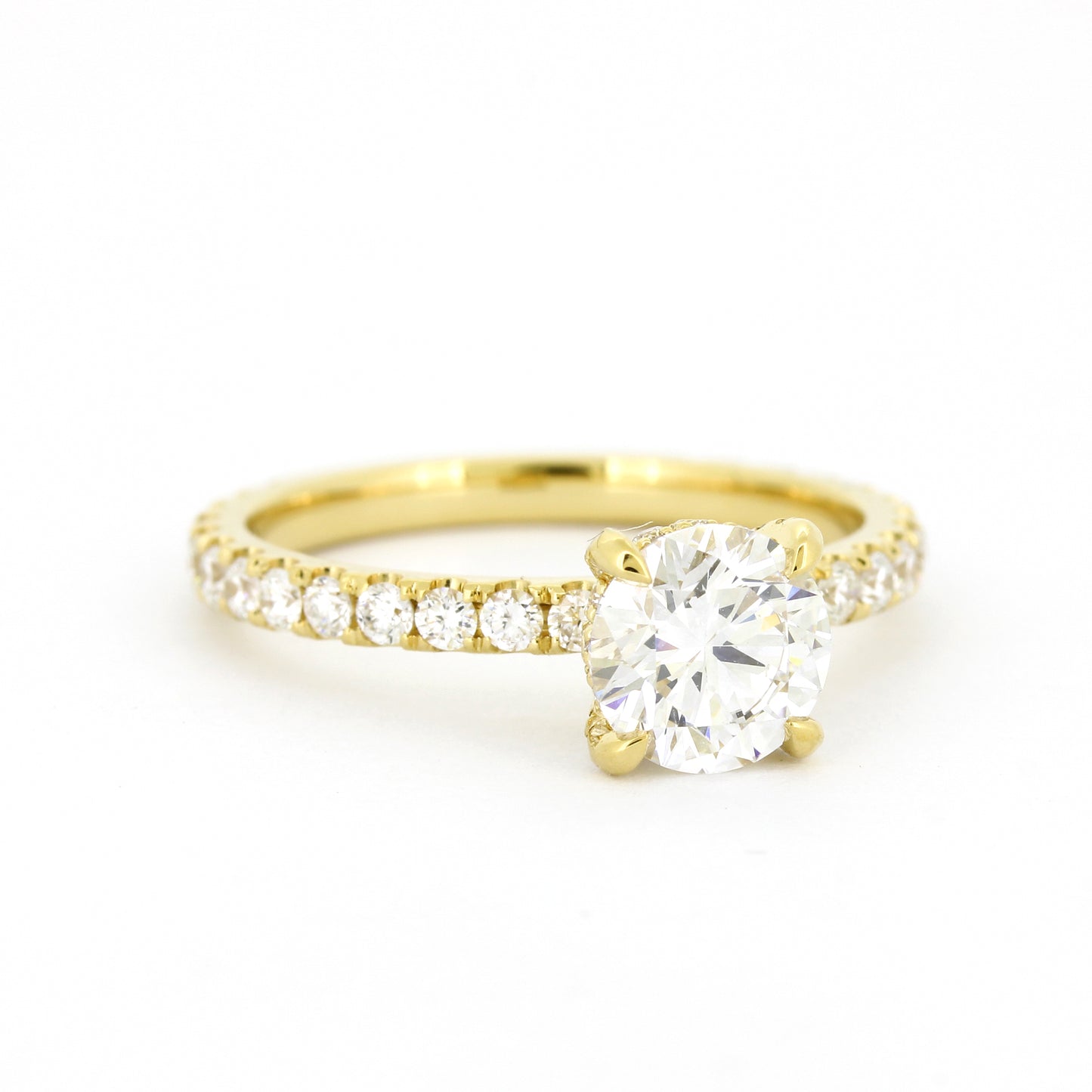 Solitär Verlobungsring 585 Gold 14 kt Gelbgold- IGI 1,03 ct Brillant VS2 - CVD Labor Diamant
