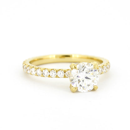 Solitär Verlobungsring 750 Gold 18 kt Gelbgold- IGI 1,03 ct Brillant VS2