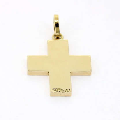 Kreuz Anhänger 585 Gold 14 Karat Gelbgold