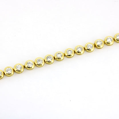 Tennis Armband 750 Gold 18 kt Gelbgold - Brillanten 4,50 ct W/SI - Wert 12400,-