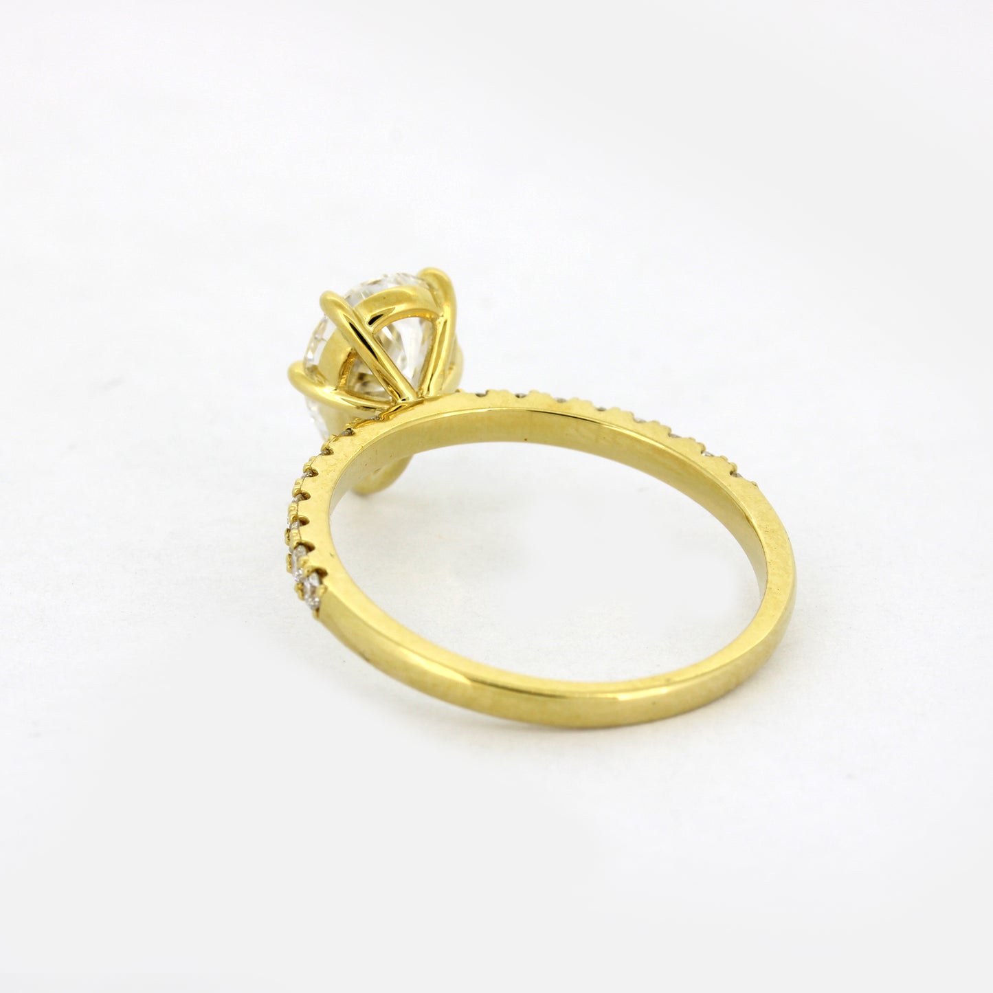 Ring 585 Gold 14 kt Gold - 1,50 ct Diamant tropfen VVS - CVD Labor Diamant