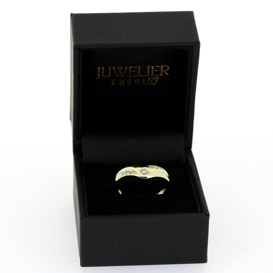 Ring 585 Gold 14 kt bicolor - 0,12 ct Brillanten W/SI - Wert 750,-