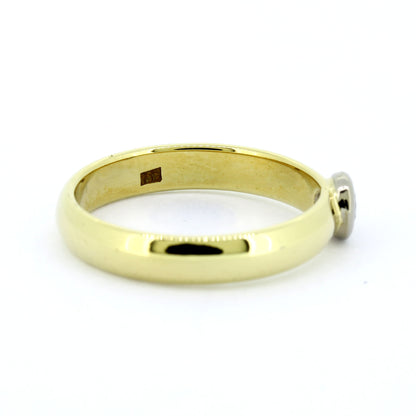 Ring 585 Gold 14 Kt bicolor - Brillant 0,10 ct WSI - Wert 960,-