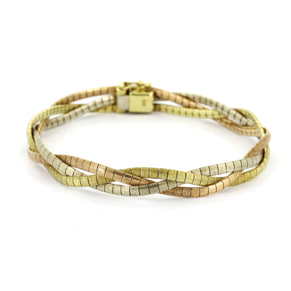 Armband 585 Gold 14 Kt - tricolor 19 cm lang - Wert 3280,-