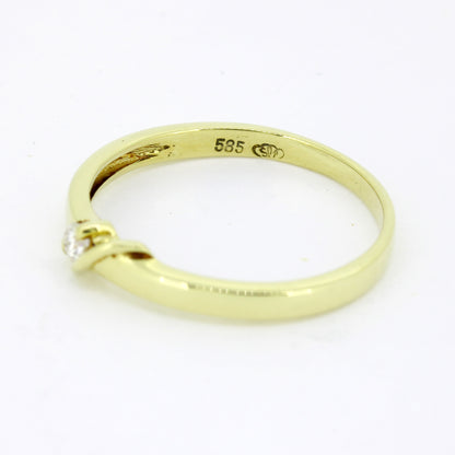 Ring 585 Gold 14 Karat Gelbgold Diamanten 0,03 ct Gr. 51,5 - Wert 420,-
