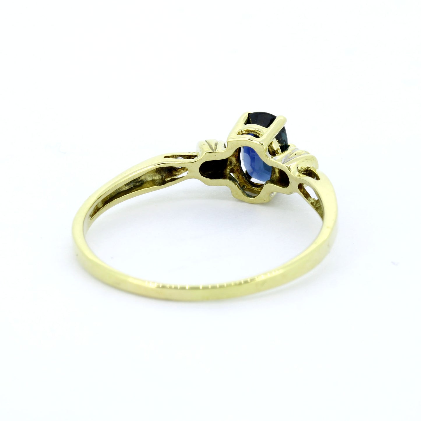 585 Gold Ring Gelbgold Saphir ca. 0,20 ct + Diamanten Gr. 57 elegant- Wert 540,-