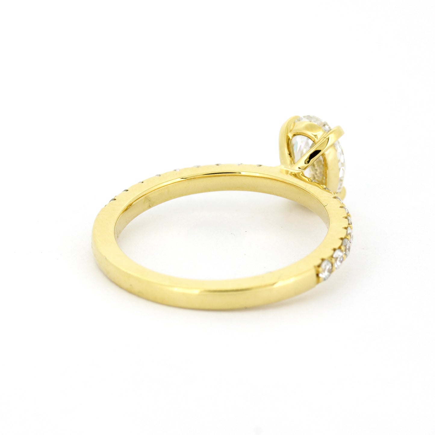 Verlobungsring 750 Gold 18 kt Gelbgold - oval Brillant 1,01 ct IGI VS2