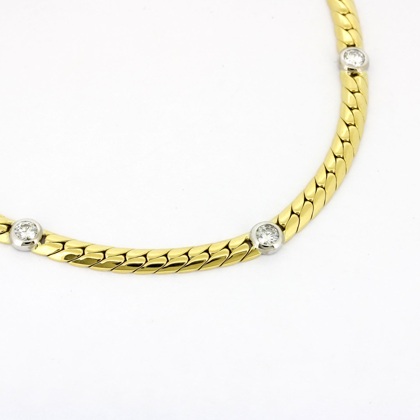 Collier 750 Gold 18 kt - Brillant 1,0 ct TW/VS - 42 cm lang - Wert 12800,-