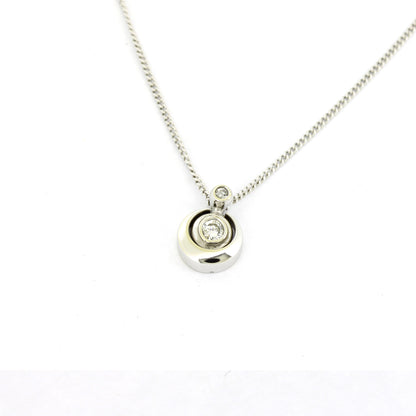 Kette Brillant Anhänger 585 Gold 14 kt Weißgold - 38 cm lang - Wert 780,-